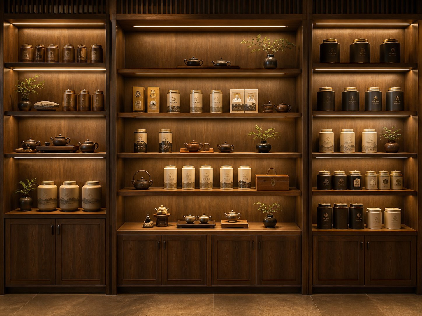 门店茶品陈列墙